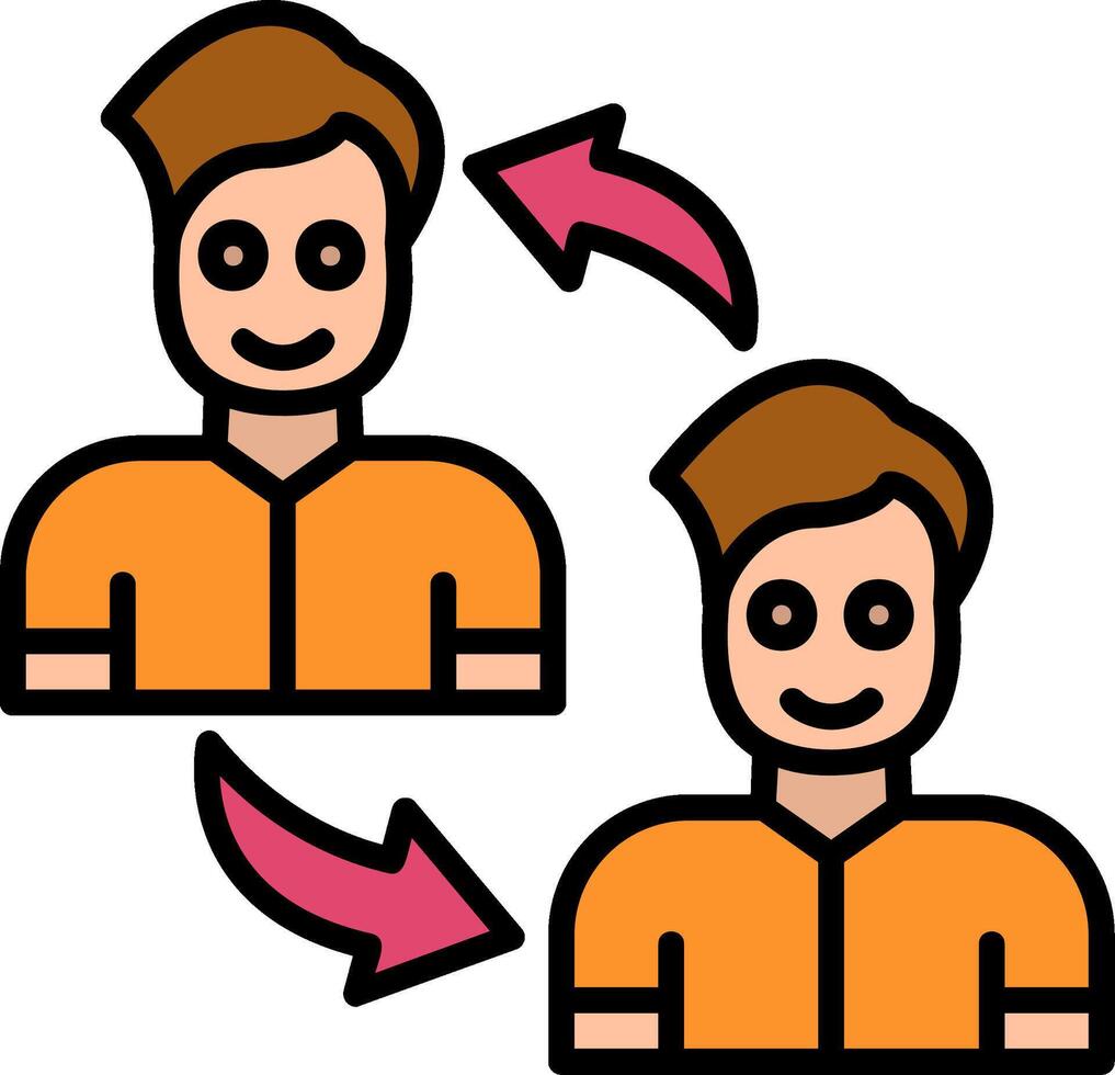 Referral Line Filled Icon vector