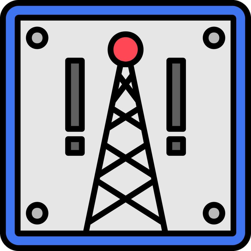 Cell Tower Line Filled Icon vector