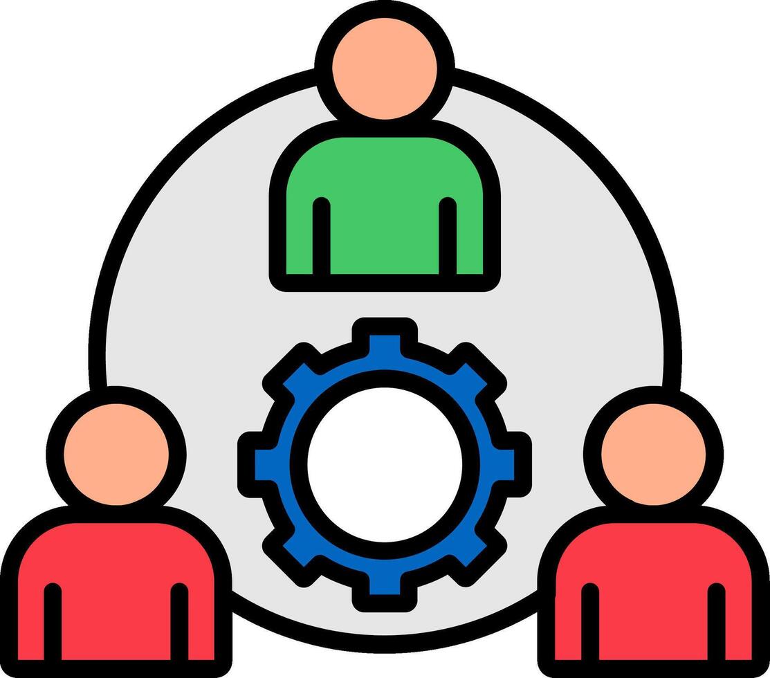 Collaboration Line Filled Icon vector