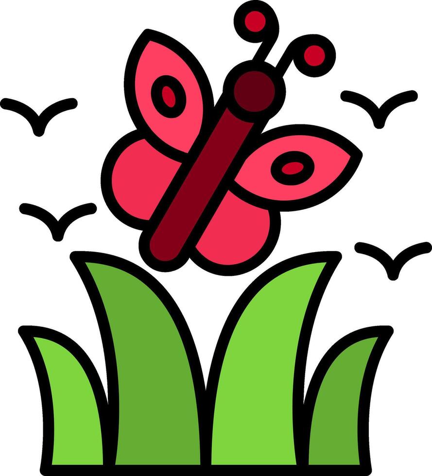 Butterfly Line Filled Icon vector