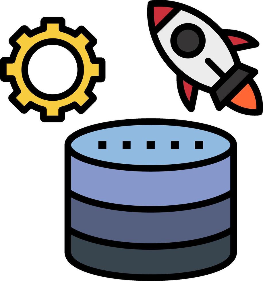 Database Line Filled Icon vector