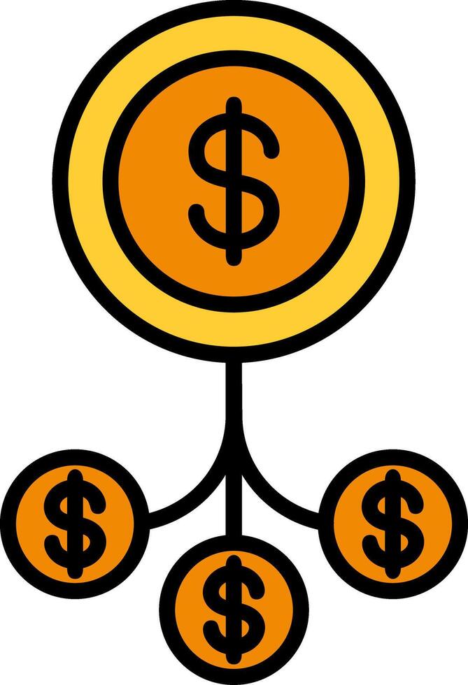 Diversification Line Filled Icon vector