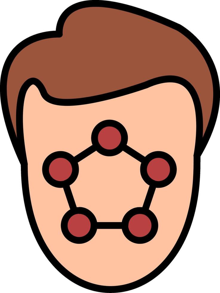 Face Scanner Line Filled Icon vector