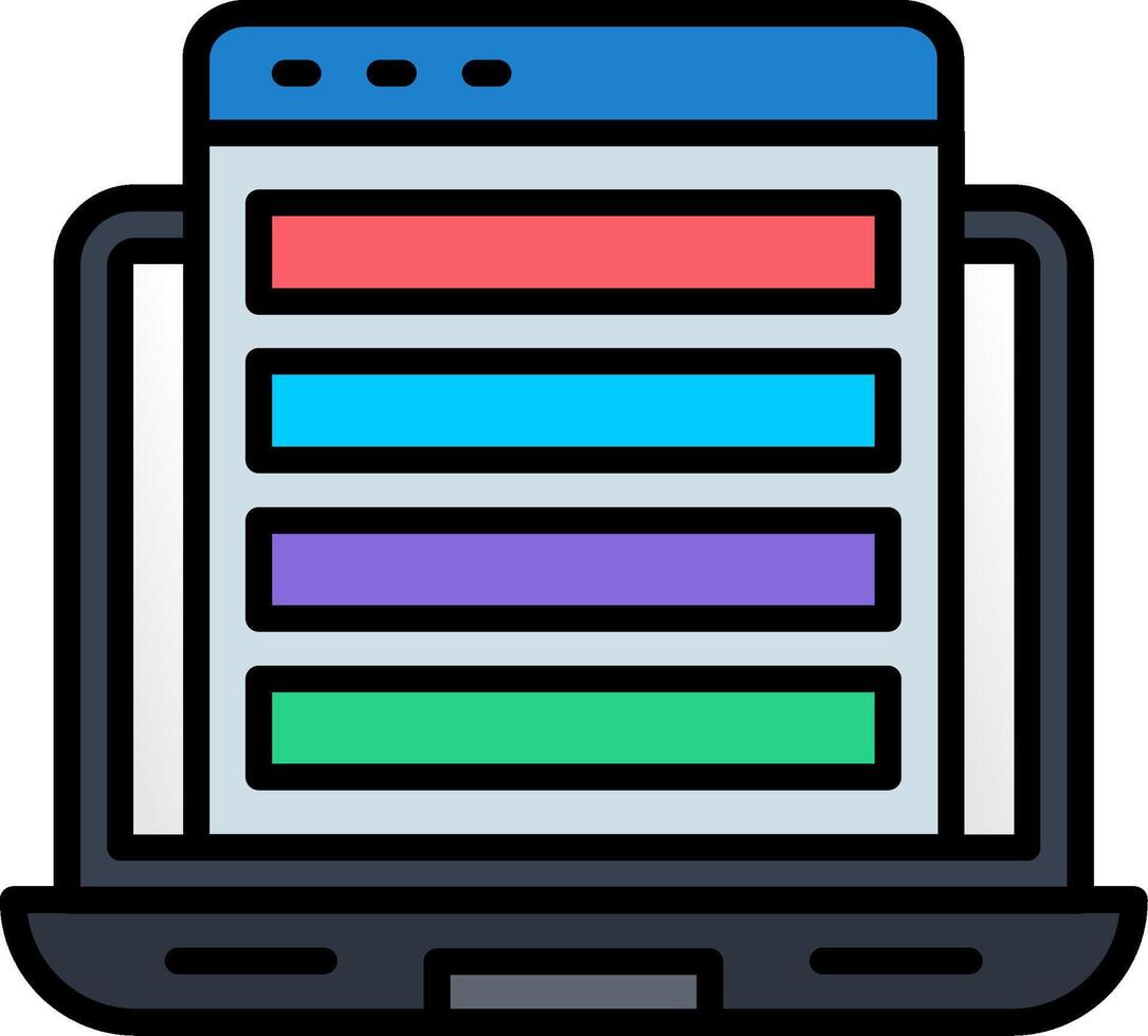 Laptop Line Filled Icon vector