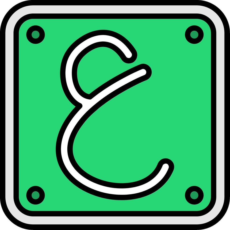 Arabic Language Line Filled Icon vector