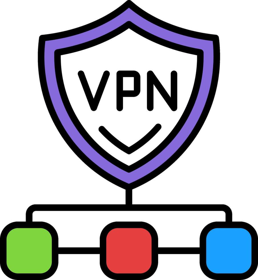 Vpn Line Filled Icon vector
