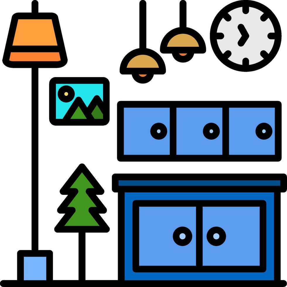 Cabinet Line Filled Icon vector