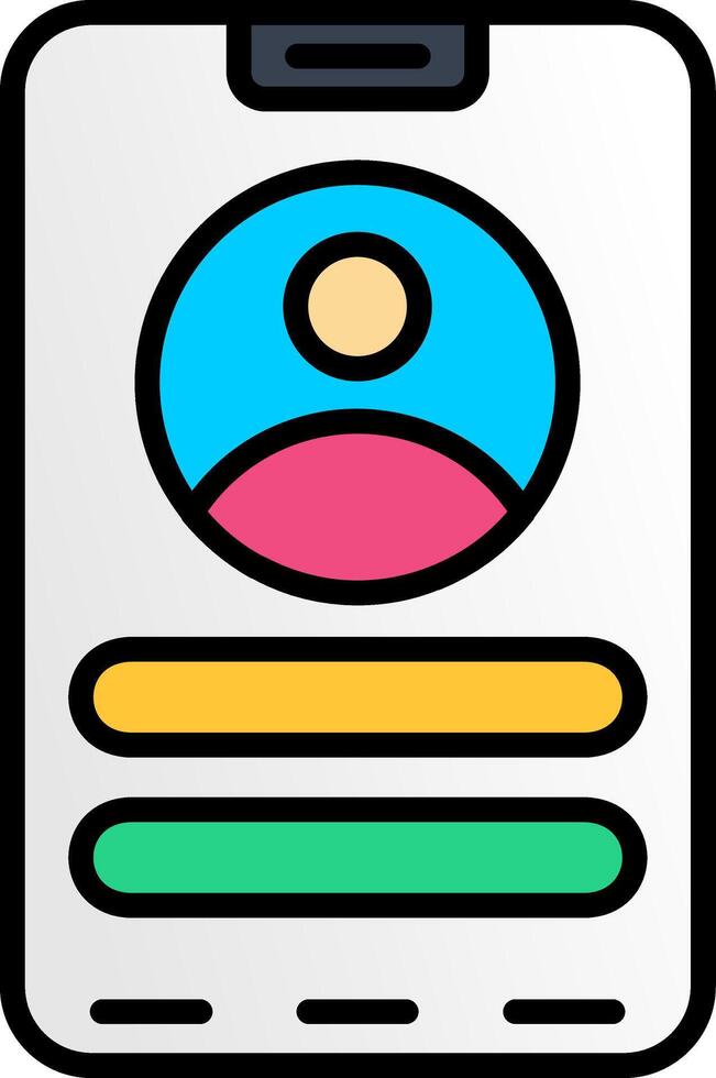 Contact Line Filled Icon vector