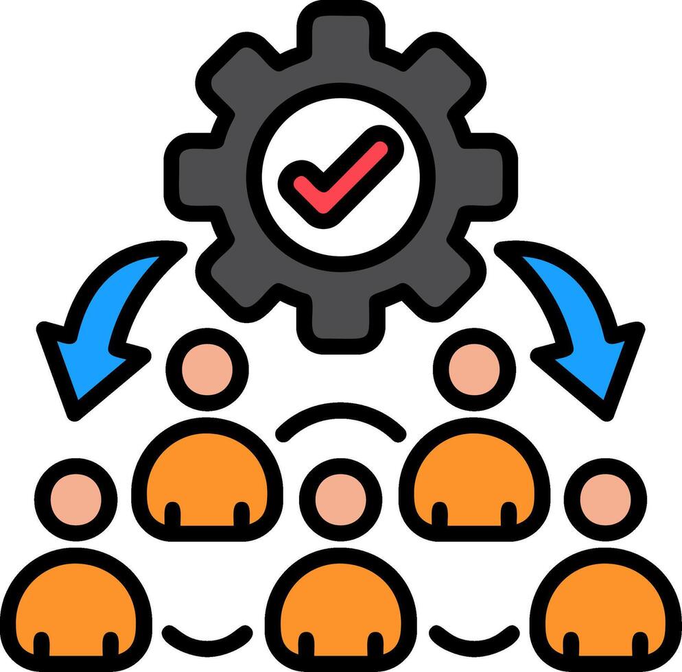 Teamwork Line Filled Icon vector