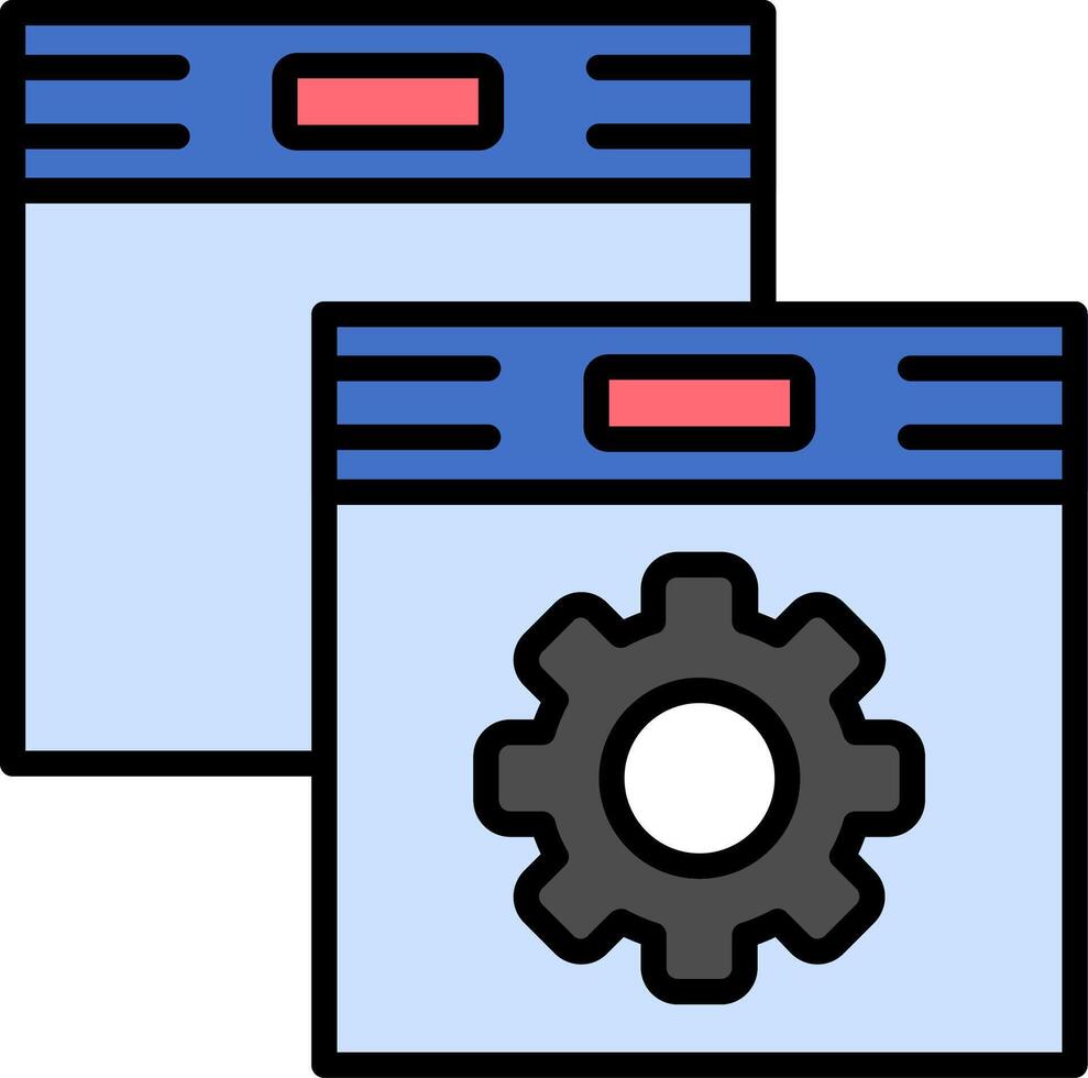 Platform Line Filled Icon vector