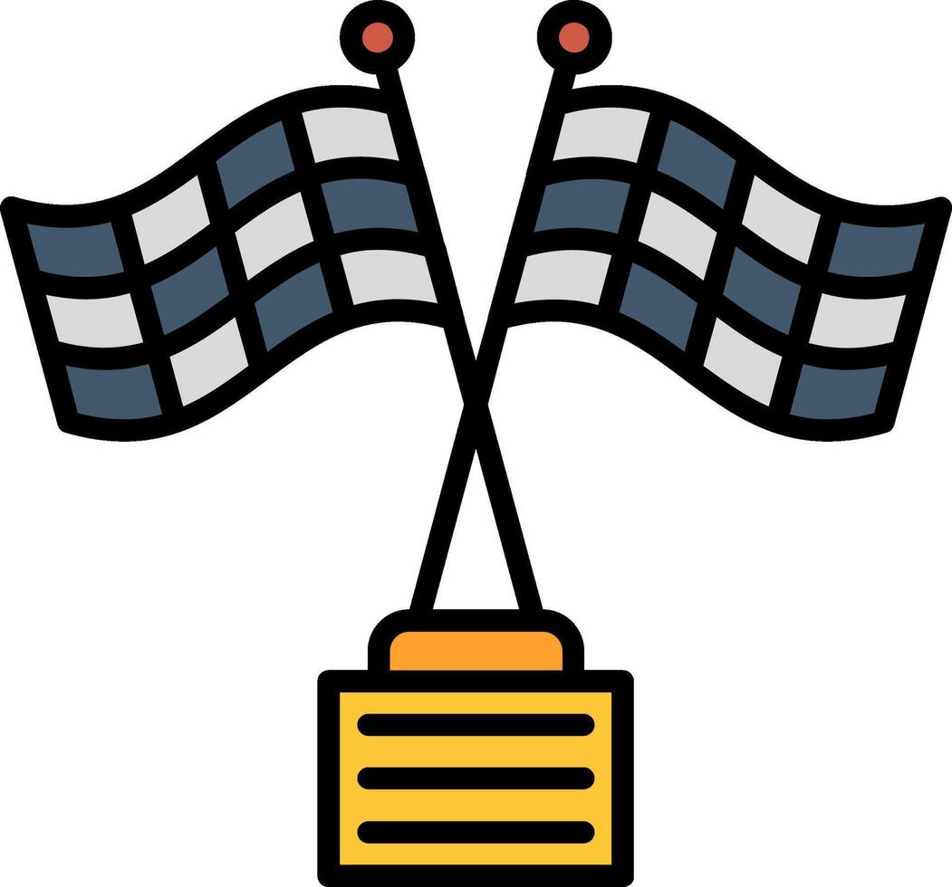 Race Flag Line Filled Icon vector