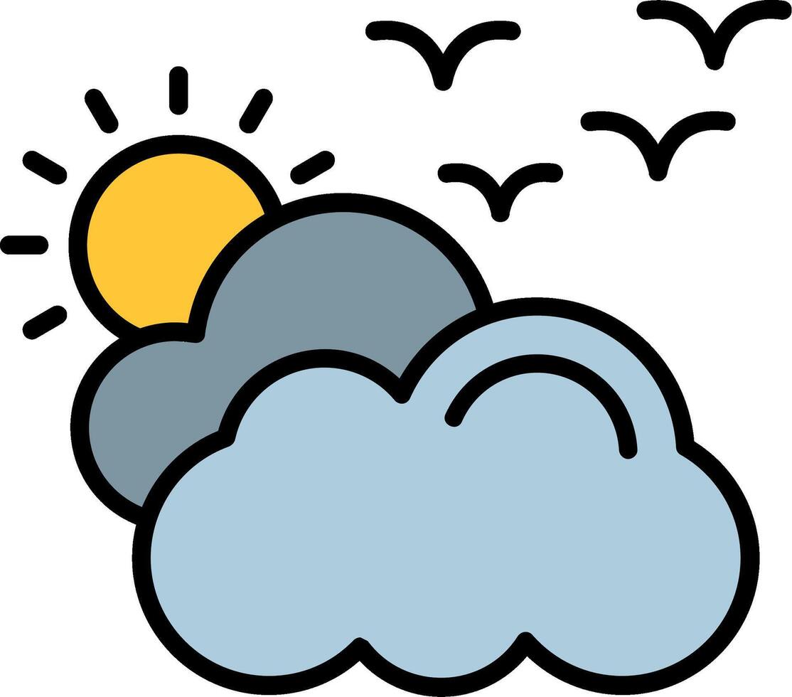 Weather Line Filled Icon vector