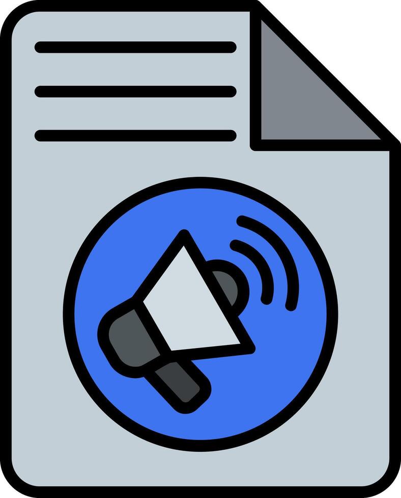 Advertisement Line Filled Icon vector