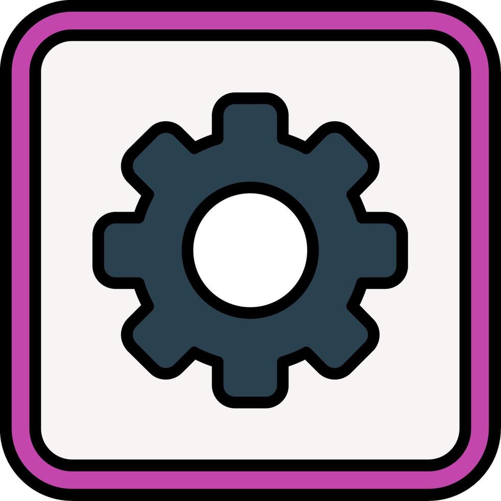 Gear Line Filled Icon vector