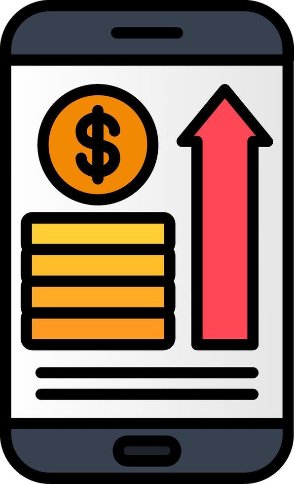 Growth Line Filled Icon vector