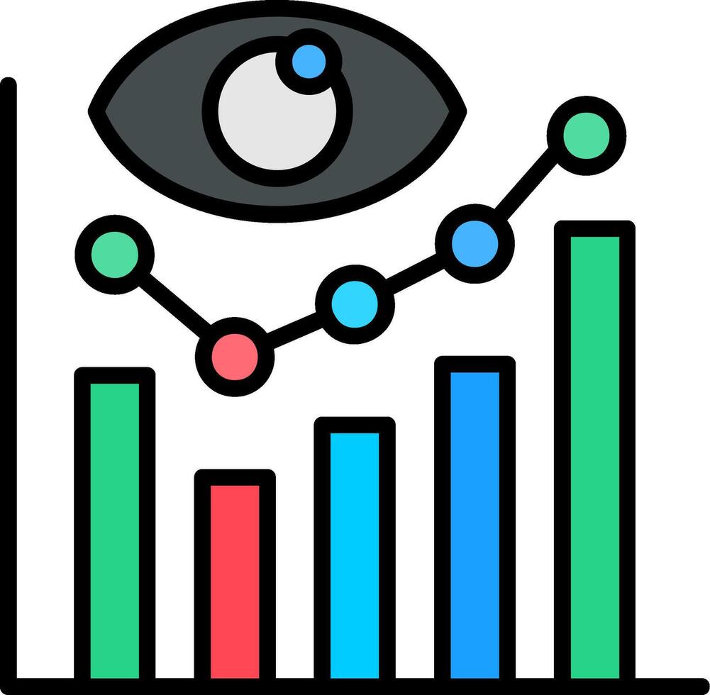 Predictive Analysis Line Filled Icon vector