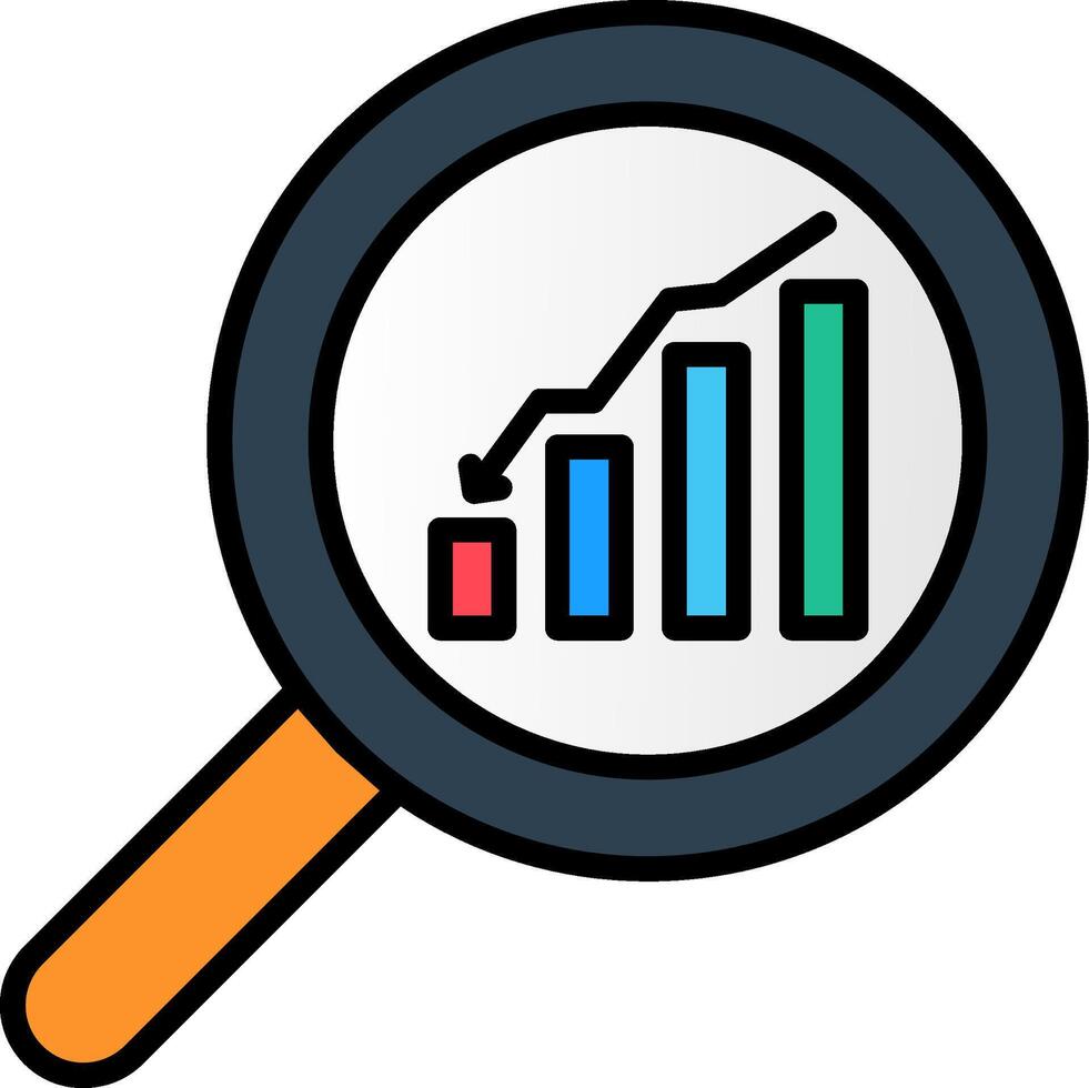 Market Analysis Line Filled Icon vector
