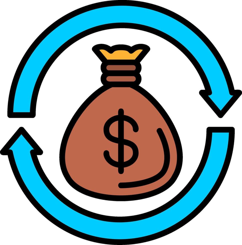 Return On Investment Line Filled Icon vector