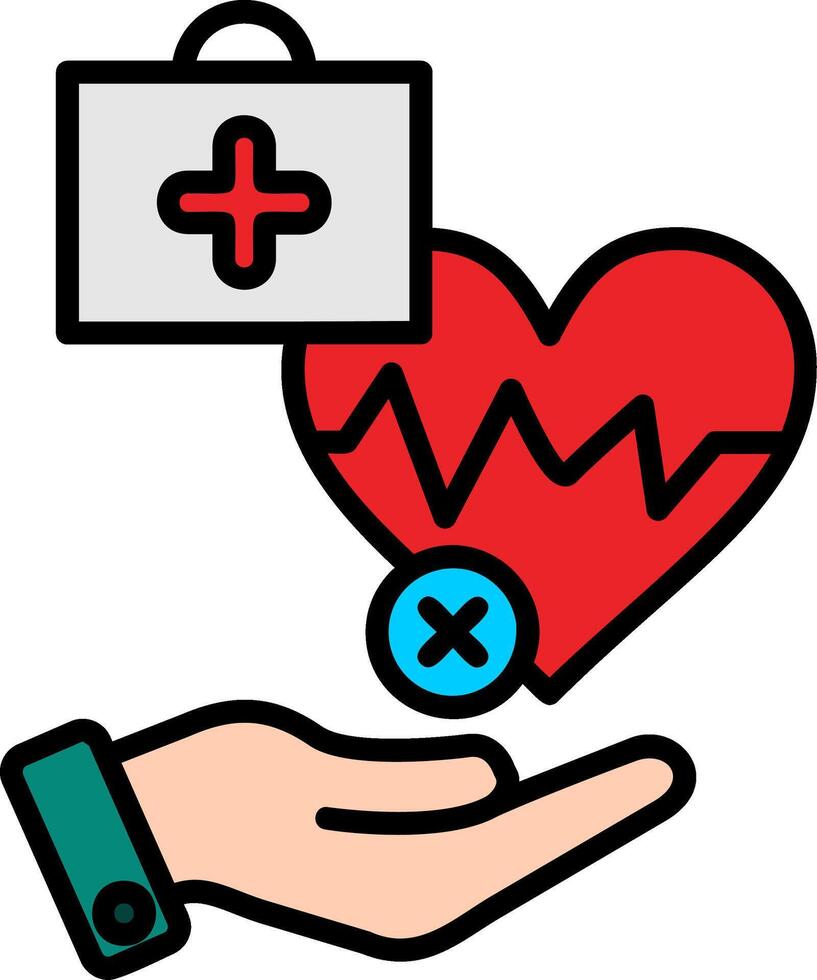 Failure Line Filled Icon vector