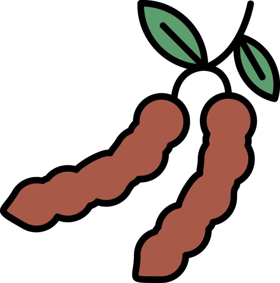 Tamarind Line Filled Icon vector