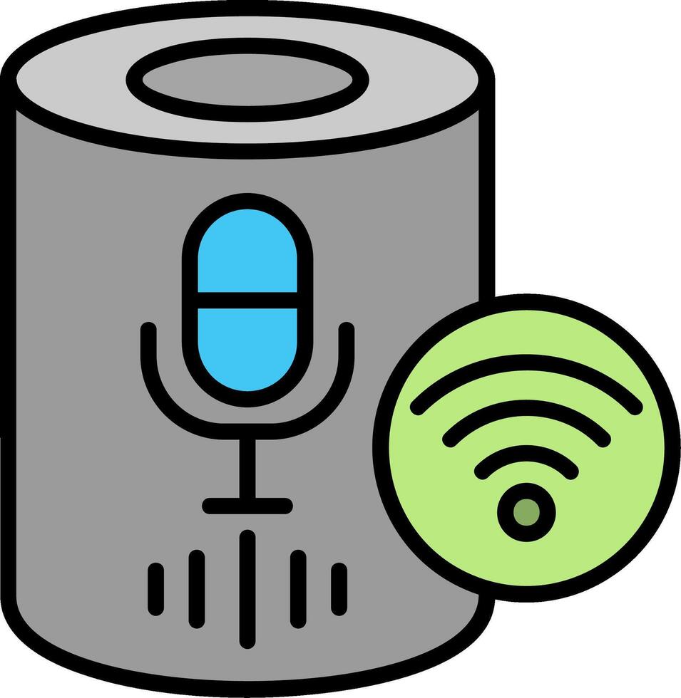 Voice Assistant Line Filled Icon vector