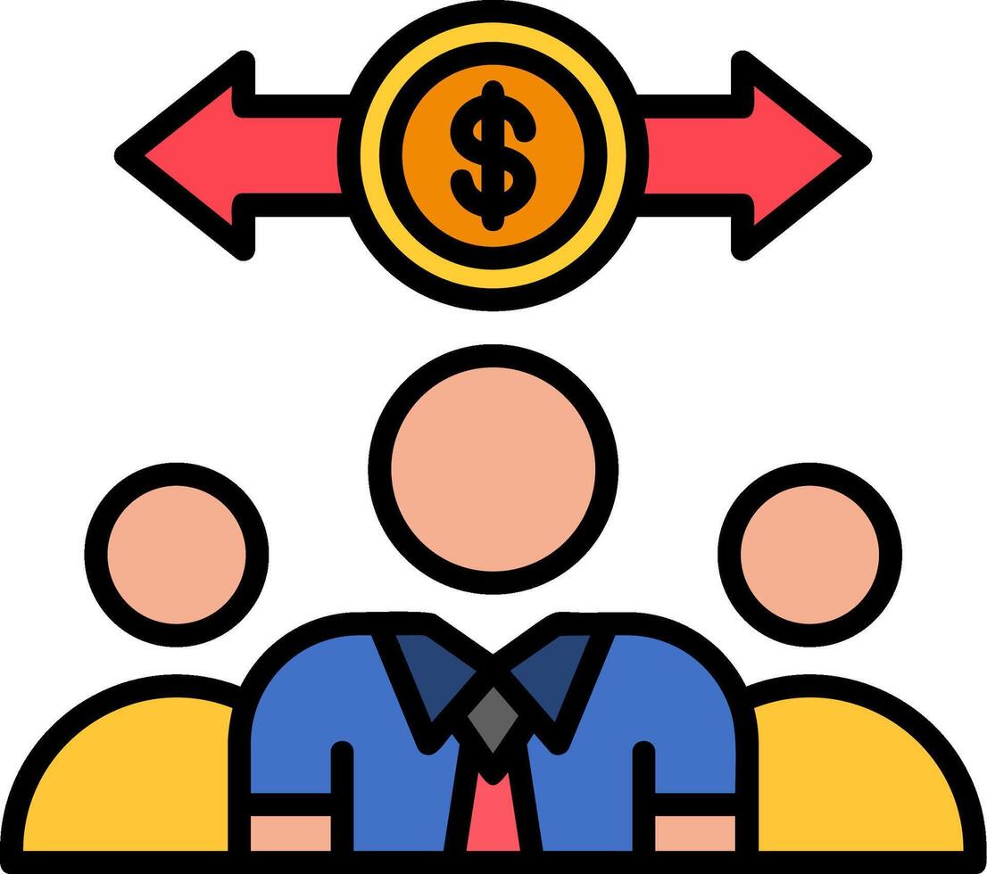 Team Line Filled Icon vector