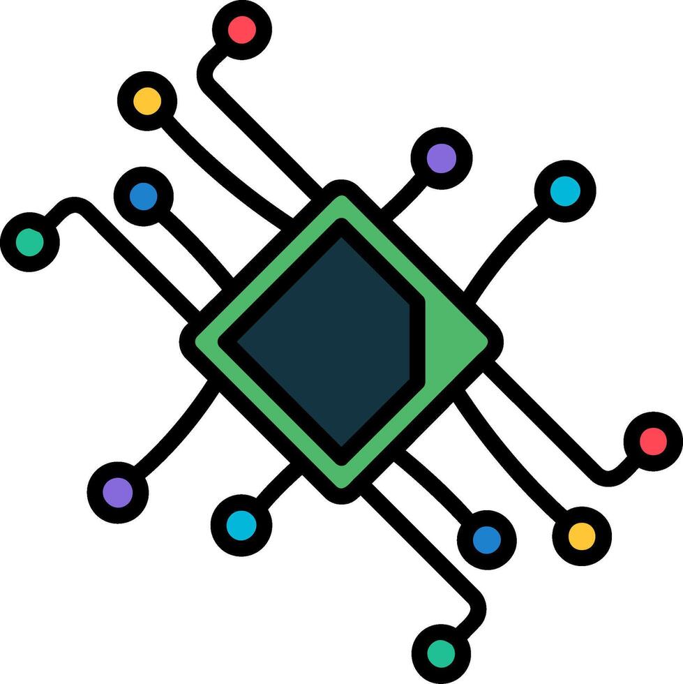 Digital Line Filled Icon vector