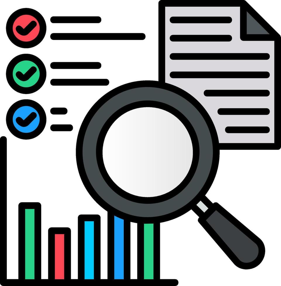 Exploratory Analysis Line Filled Icon vector