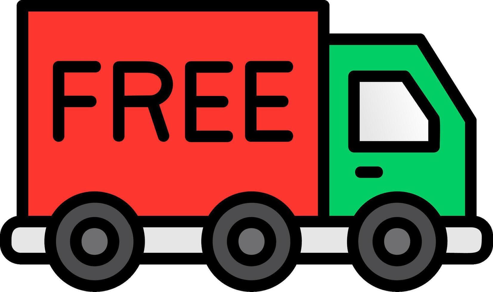 Free Shipping Line Filled Icon vector