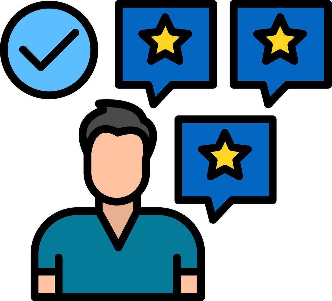 Feedback Line Filled Icon vector