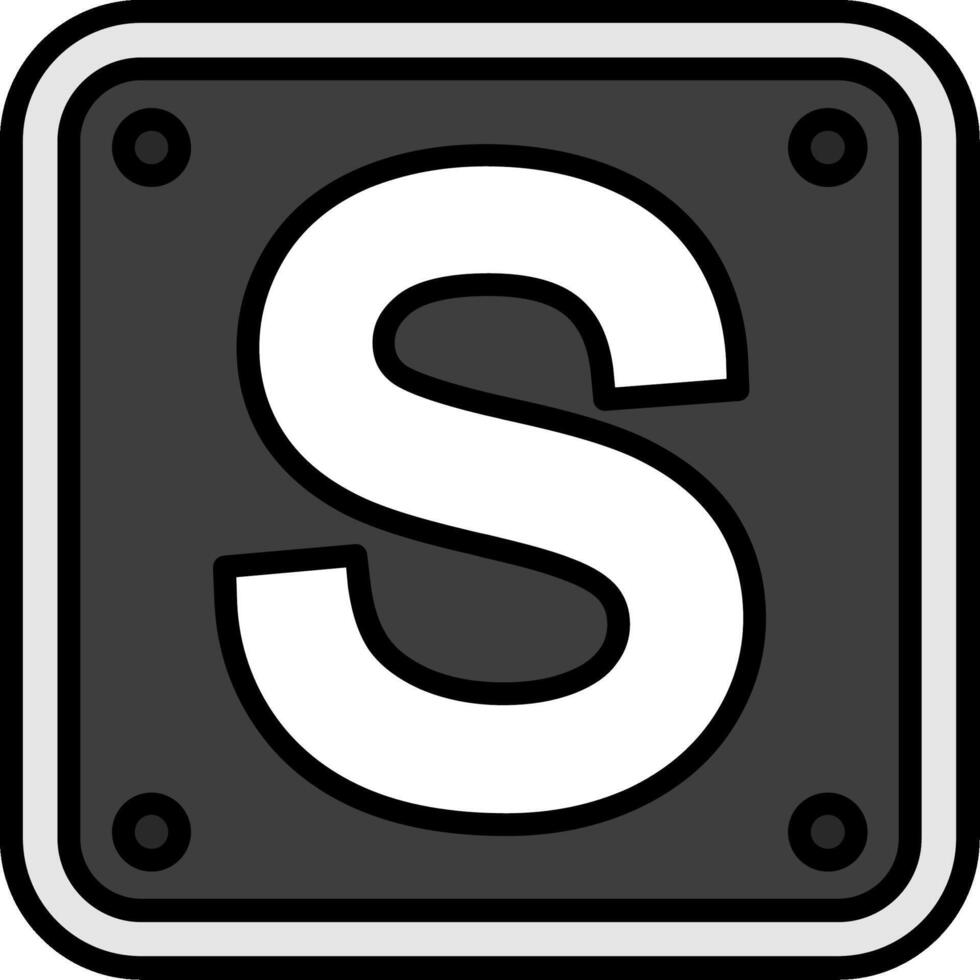 Letter S Line Filled Icon vector