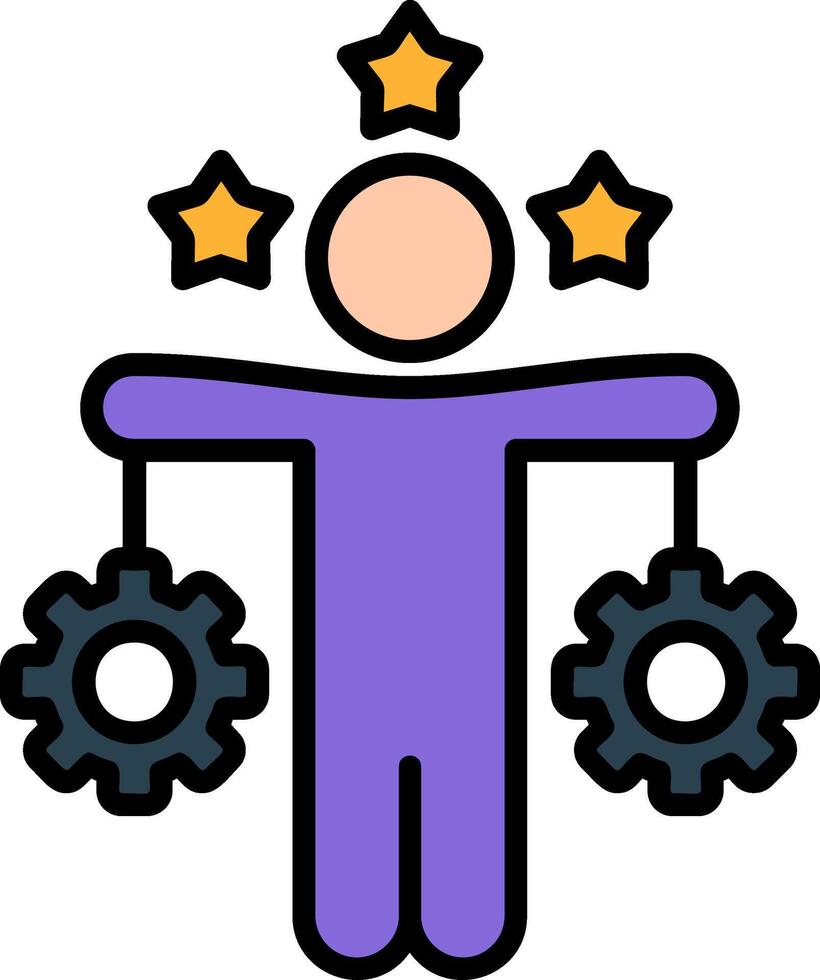 Work Life Balance Line Filled Icon vector