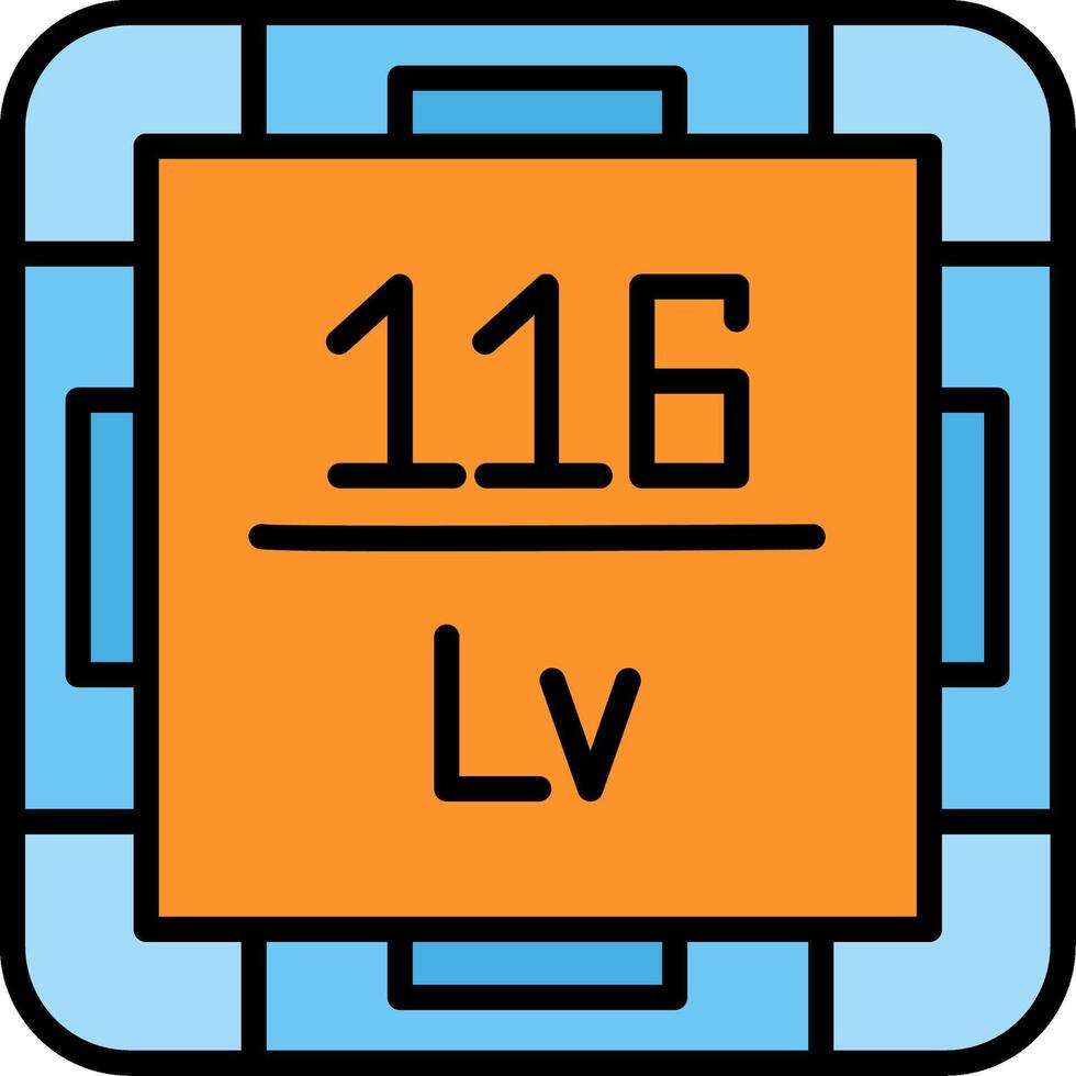 Livermorium Line Filled Icon vector