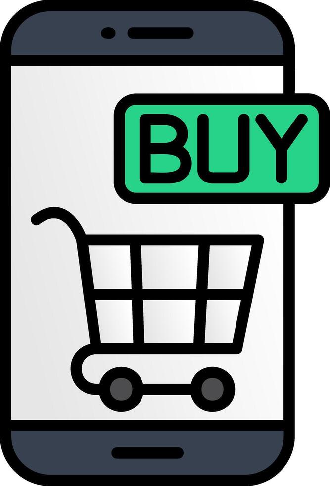 Online Store Line Filled Icon vector