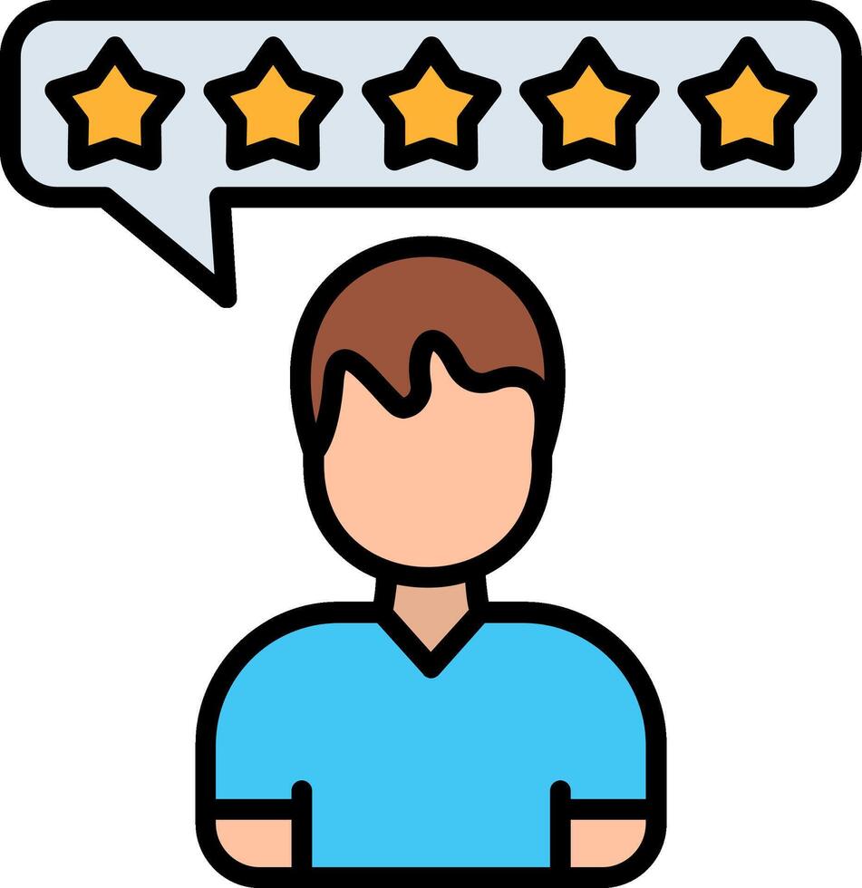 Rating Line Filled Icon vector
