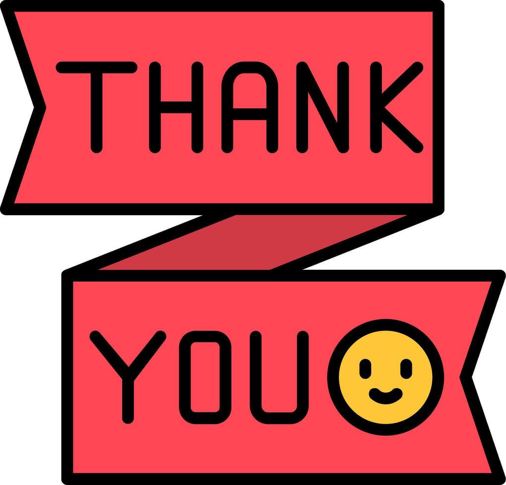Thank You Line Filled Icon vector