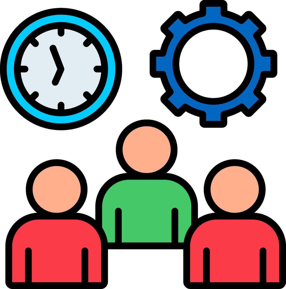 Work Time Line Filled Icon vector