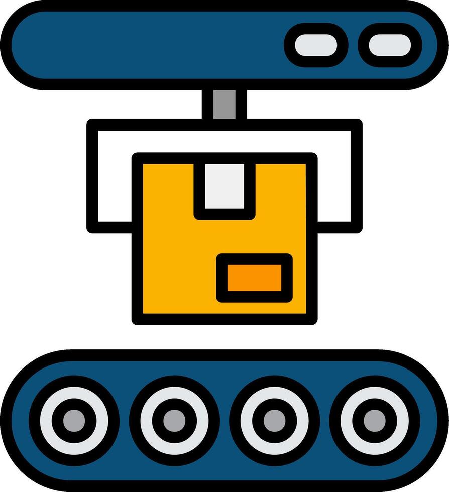 Conveyor Belt Line Filled Icon vector