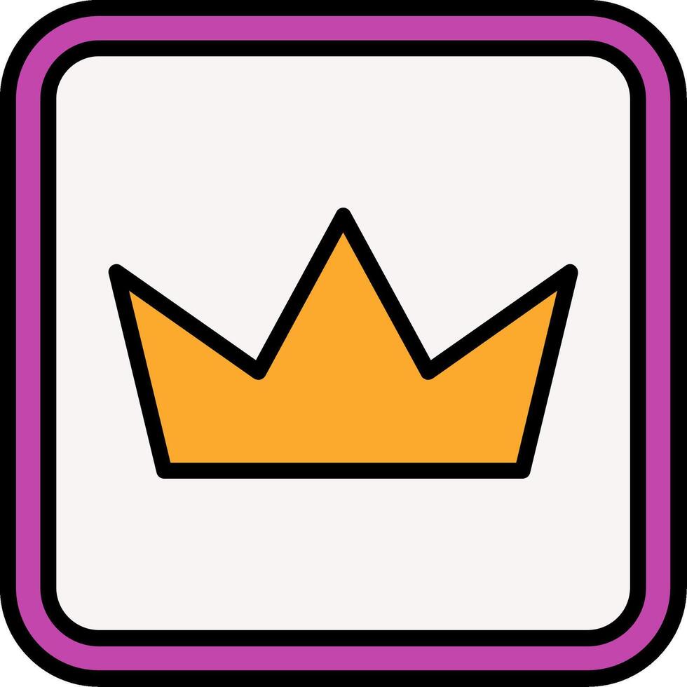 Crown Line Filled Icon vector