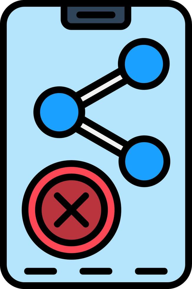 Dont Share Line Filled Icon vector