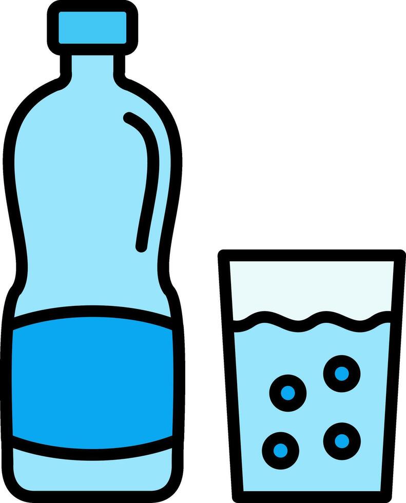 Drink Bottle Line Filled Icon vector