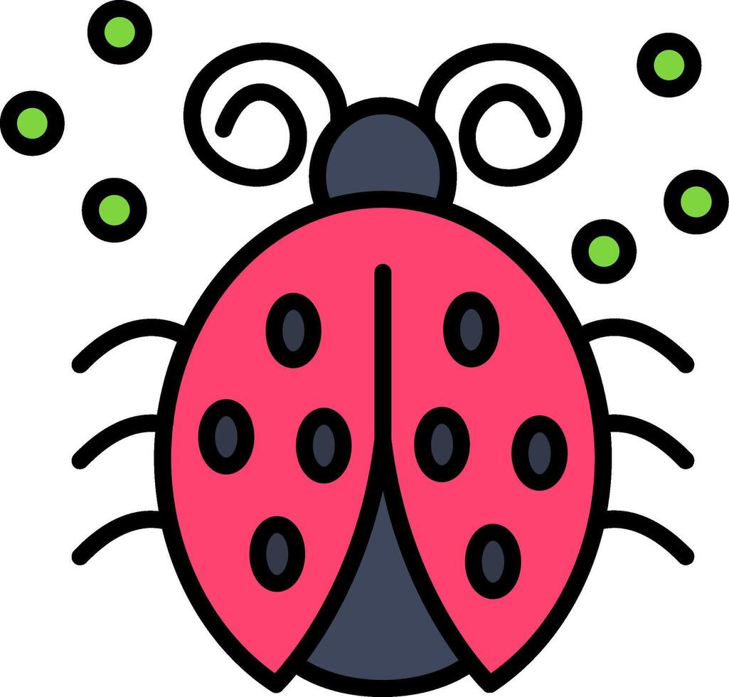 Ladybug Line Filled Icon vector