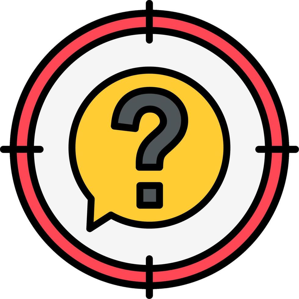 Target Line Filled Icon vector