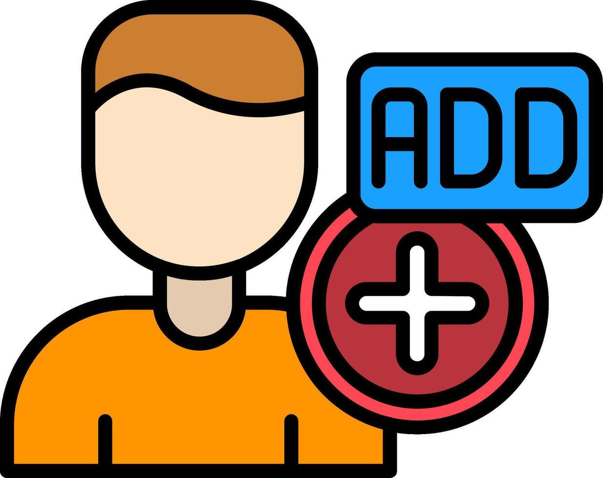 Add Friend Line Filled Icon vector