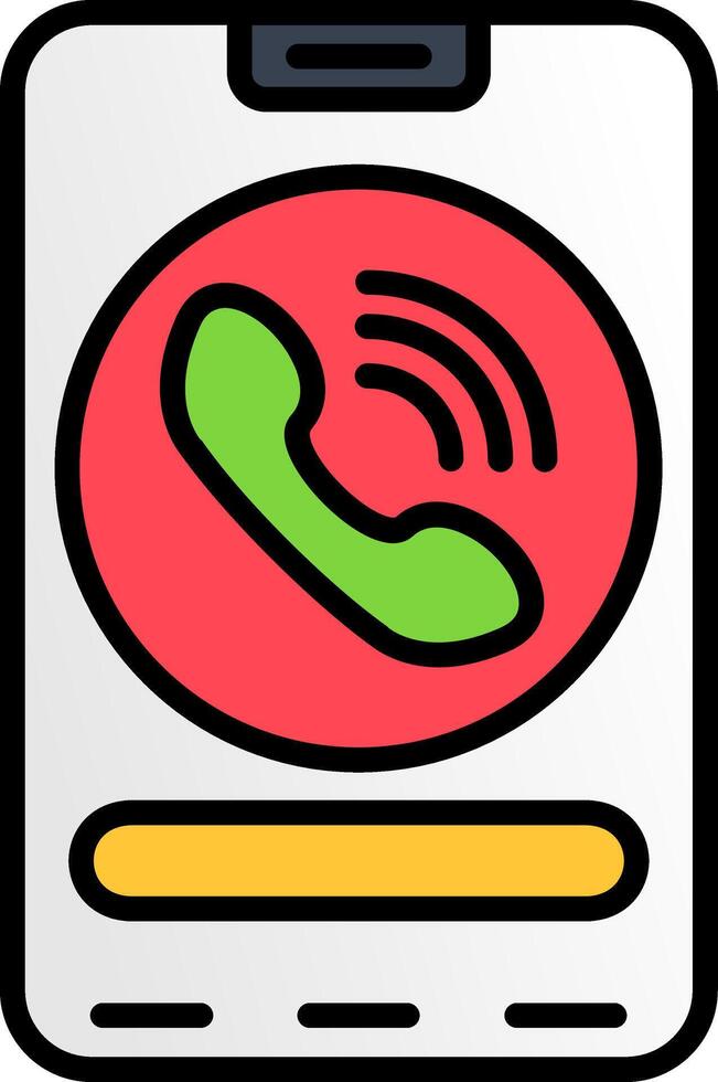 Call Line Filled Icon vector