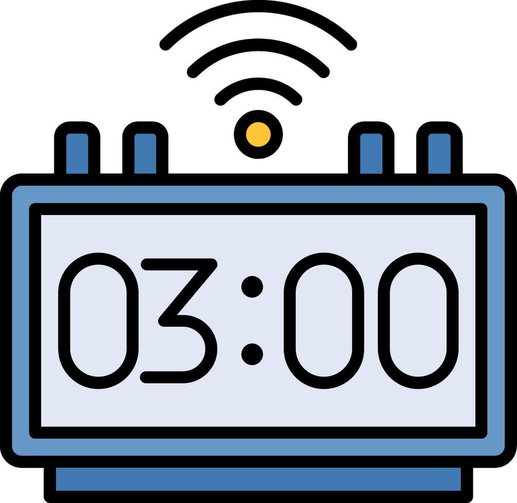 Digital Clock Line Filled Icon vector