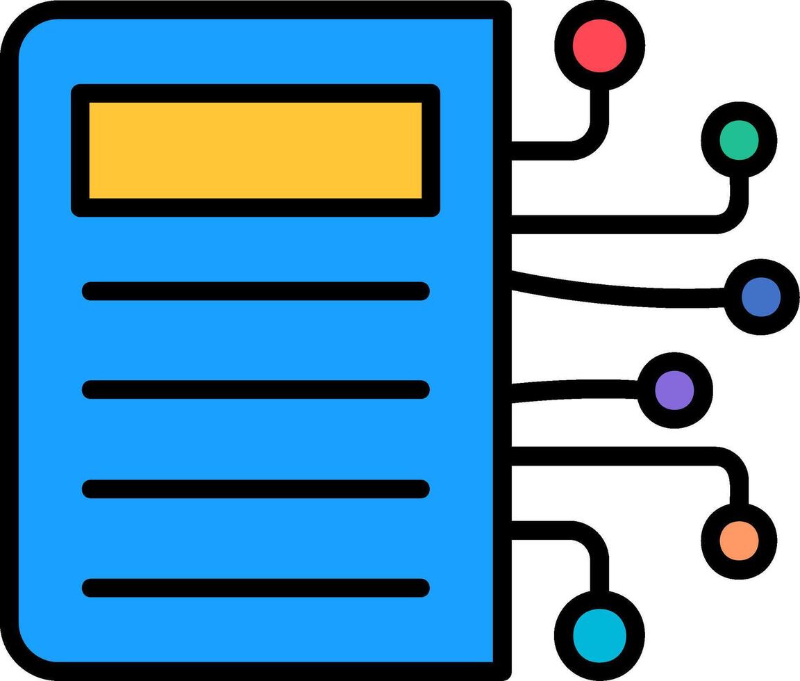 Digital Book Line Filled Icon vector