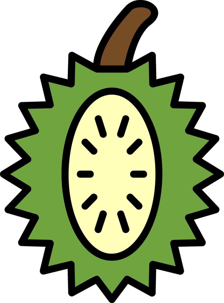 Durian Line Filled Icon vector