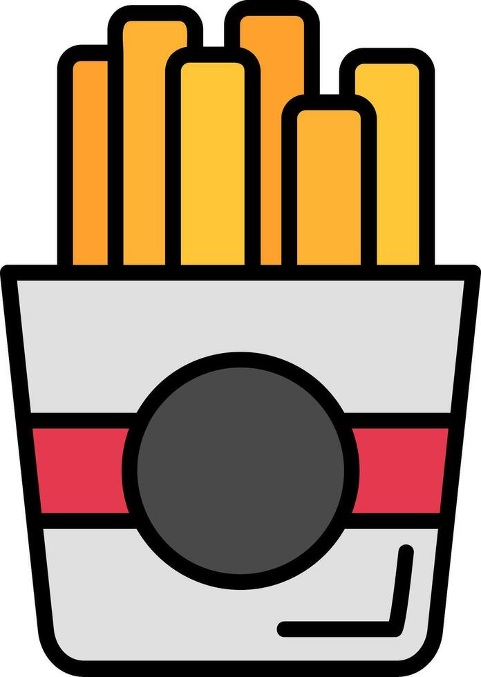 Fries Line Filled Icon vector