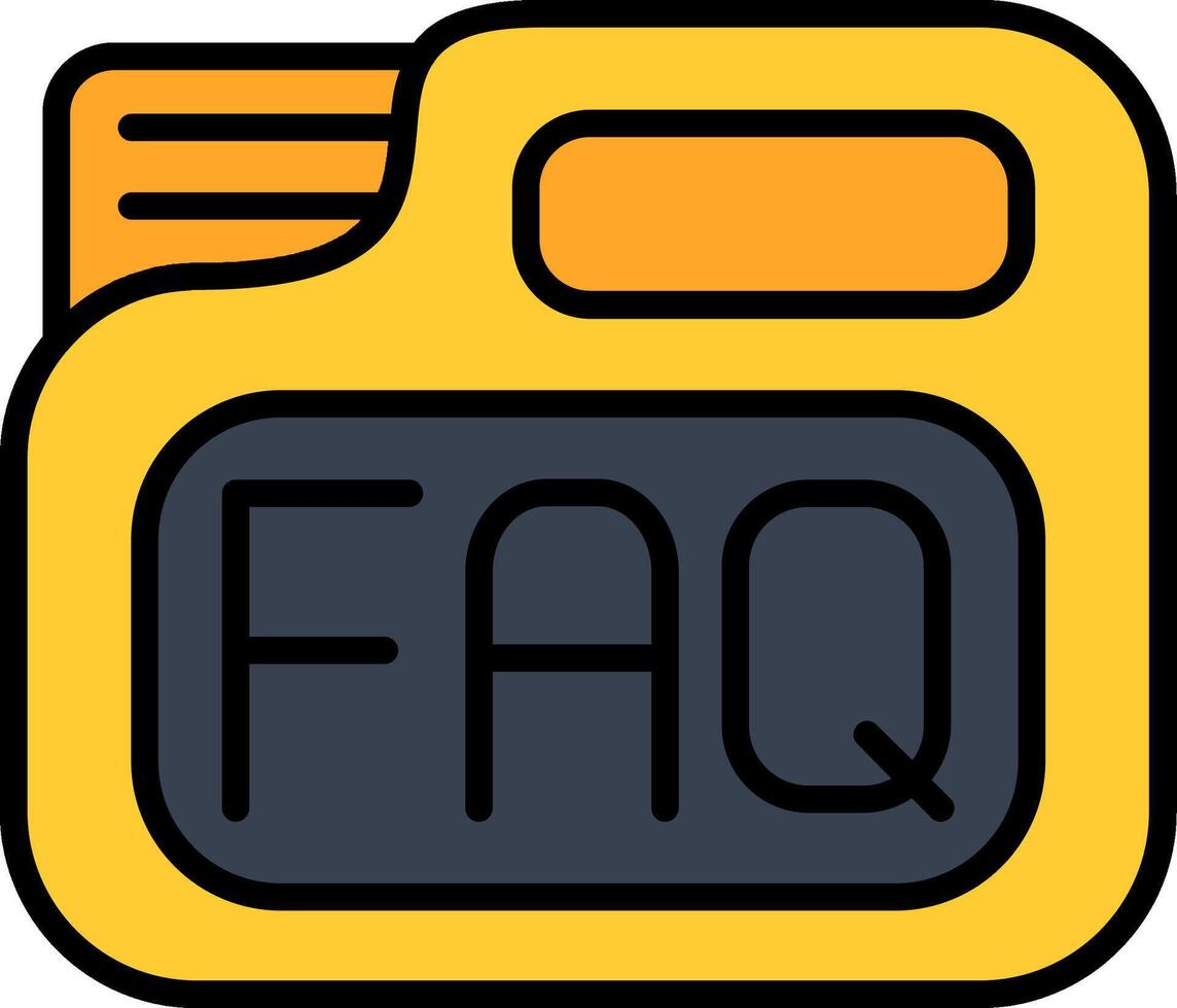 Faq Line Filled Icon vector